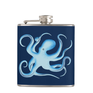 Petaca Silueta vectorial del pulpo azul