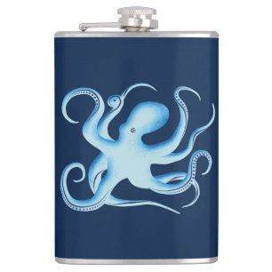 Petaca Silueta vectorial del pulpo azul