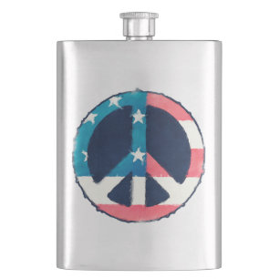Petaca Símbolo de paz americano grunge