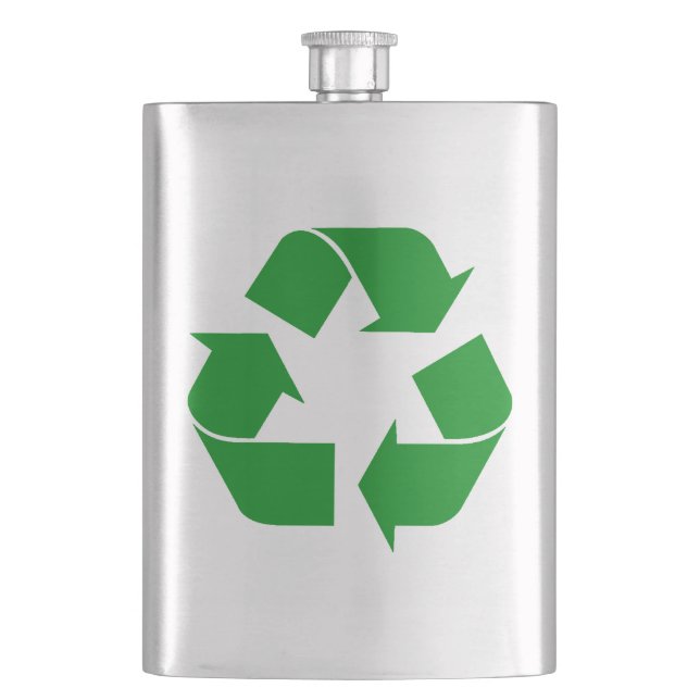 Petaca Símbolo de reciclaje - verde (Anverso)