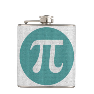 Petaca Símbolo del friki pi de la matemáticas, círculo