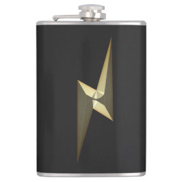 Petaca Símbolo moderno negro de lustrador dorado