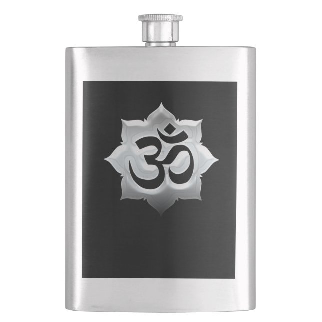 Petaca Símbolo OM Escudo de yoga espiritualidad de Lotus (Anverso)