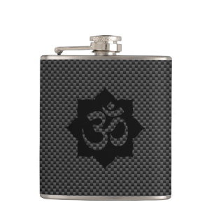 Petaca Símbolo OM Lotus Spirituality in Carbon Fiber Styl