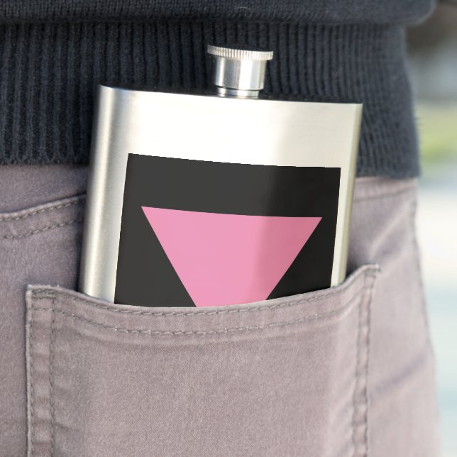 Petaca Símbolo rosa brillante de la bandera del triángulo (In Situ)