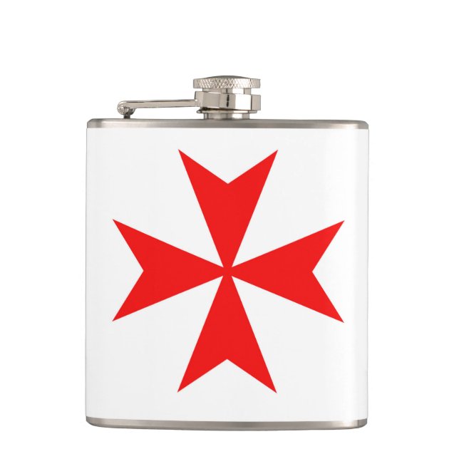 Petaca símbolo templar de la religión de la Cruz Roja de (Anverso)