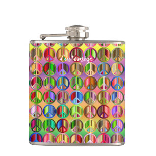 Petaca símbolos de paz hippie groovyThunder_Cove 