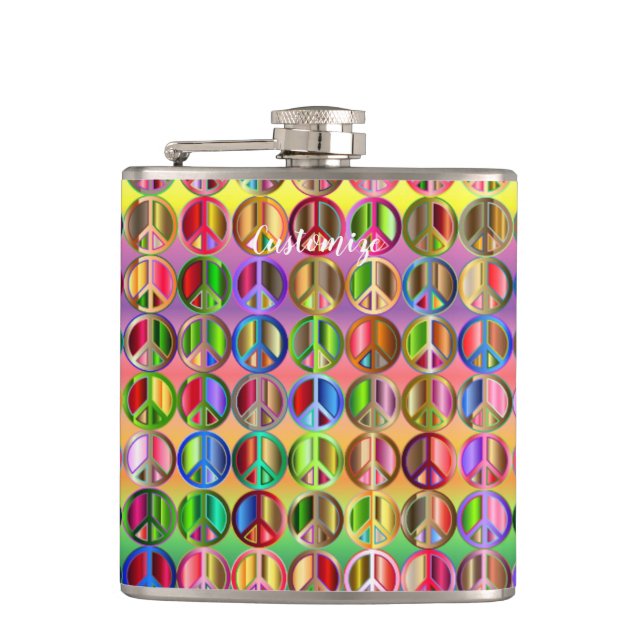 Petaca símbolos de paz hippie groovyThunder_Cove  (Anverso)