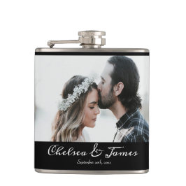 Petaca Simple caligrafía negra mínima Nombre de foto