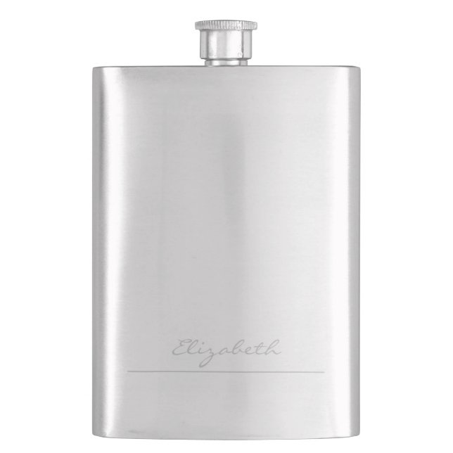 Petaca * Simple Firma de Plata Personalizada (Anverso)