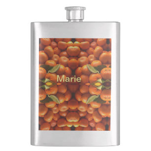 Petaca Simple fruta naranja añadir nombre mínimo personal