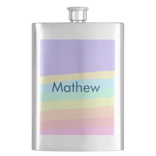 Petaca simple letra inicial monograma añada su nombre (Anverso)