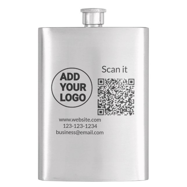 Petaca Simple minimal q r code add logo scan code name we (Anverso)
