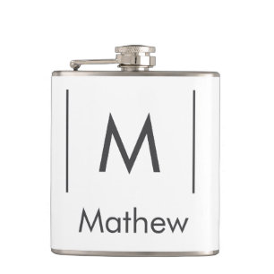 Petaca Simple monograma elegante nombre líneas hombre pad