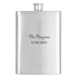 Petaca simple monograma minimalista sra Sr nombre fecha a