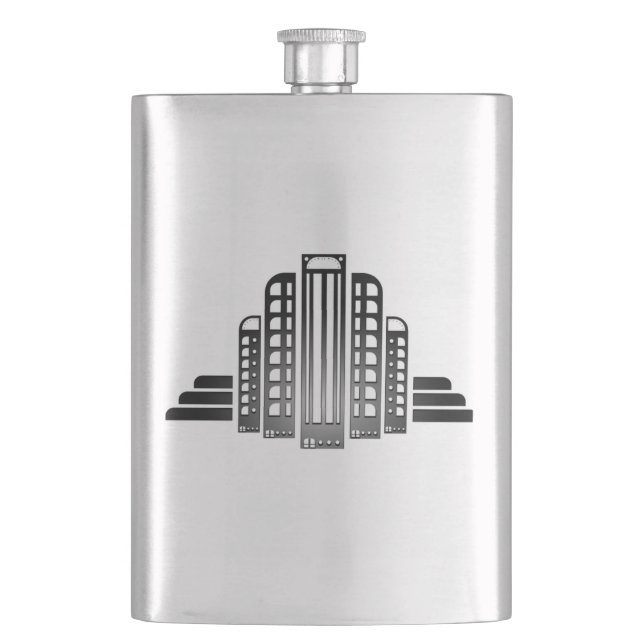 Petaca Simplemente frasco de plata de Deco (Anverso)