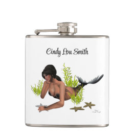 Petaca Sirena De Brunette Con Beber De Starfish Flask