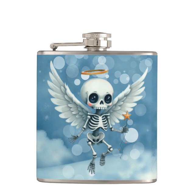 Petaca Skeleton Angel – The Sweet Side of the Afterlife.  (Anverso)