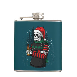 Petaca Skeleton Santa Navidades Adultos Stocking Stuffer