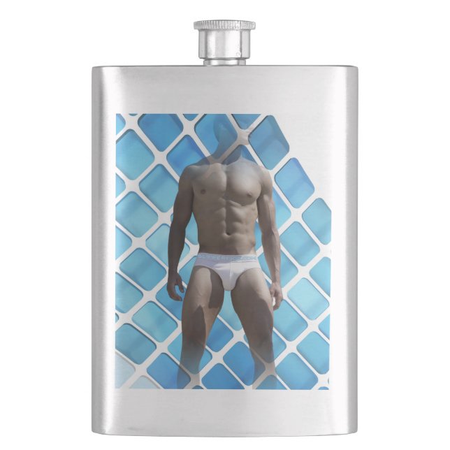 Petaca SlipperyJoe hombre muscular seis empates abs macho (Anverso)