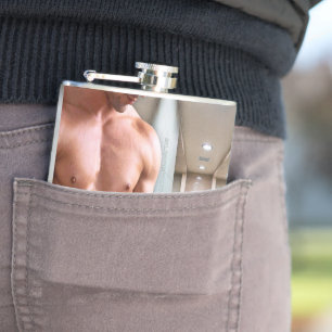 Petaca SlipperyJoe hombre muscular sin camisa 6pack abs f