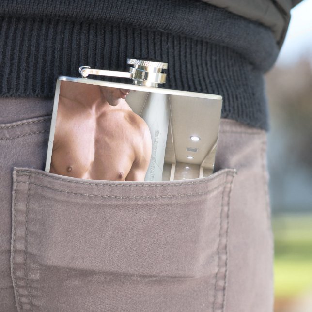 Petaca SlipperyJoe hombre muscular sin camisa 6pack abs f (In Situ)