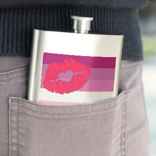 Petaca SlipperyJoe lipstick bandera de orgullo lesbiana f