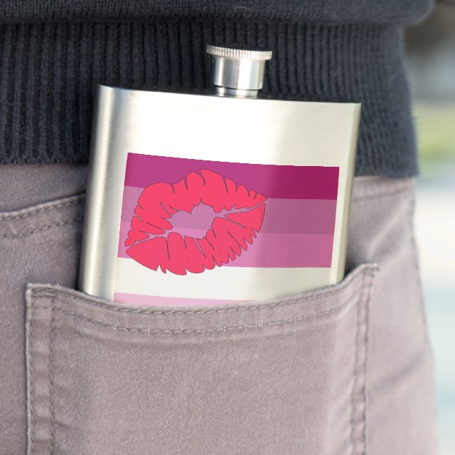 Petaca SlipperyJoe lipstick bandera de orgullo lesbiana f (In Situ)