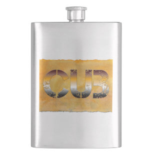 Petaca SlipperyJoe's cub word naranja-tonos marrones pro