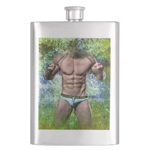 Petaca SlipperyJoe's hombre adulto muy musculoso sin cami