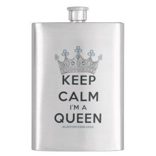 Petaca SlipperyJoe's Keep Calm Queen Royal Crown jewels a
