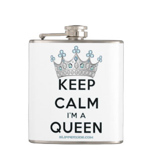 Petaca SlipperyJoe's Keep Calm Queen Royal Crown jewels a