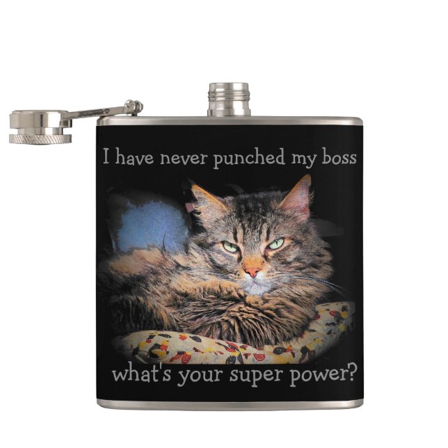 Petaca Smug Cat odia la superpotencia del jefe (Abierto)