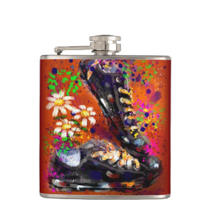 Petaca Sneakers and Daisies Impresionista Naranja Blanco