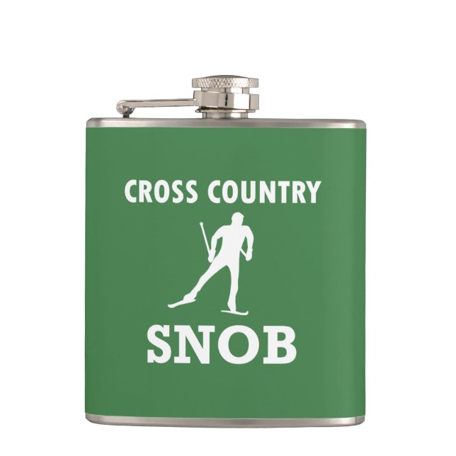 Petaca Snob de esquí de fondo (logotipo blanco) (Anverso)