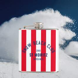 Petaca Snow Beach Club Red Cabana Stripe Fiesta de invier