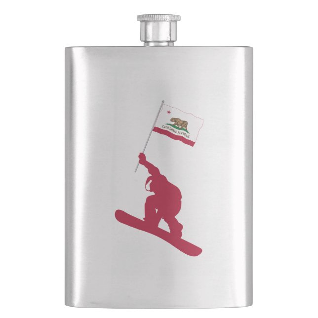 Petaca Snowboard de la bandera de California (Anverso)