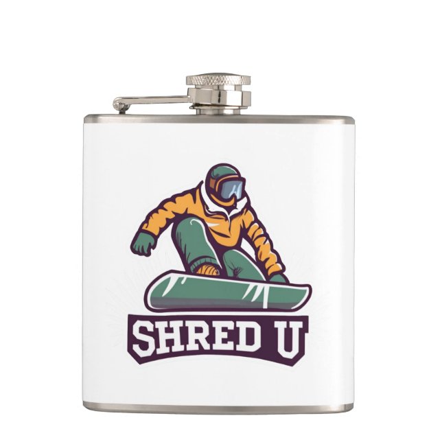 Petaca Snowboarding Universidad Shred (Anverso)