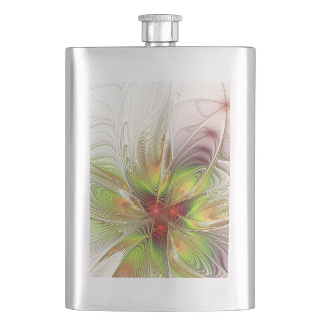 Petaca Soft and tenderness fractal fantasy flowers  (Anverso)