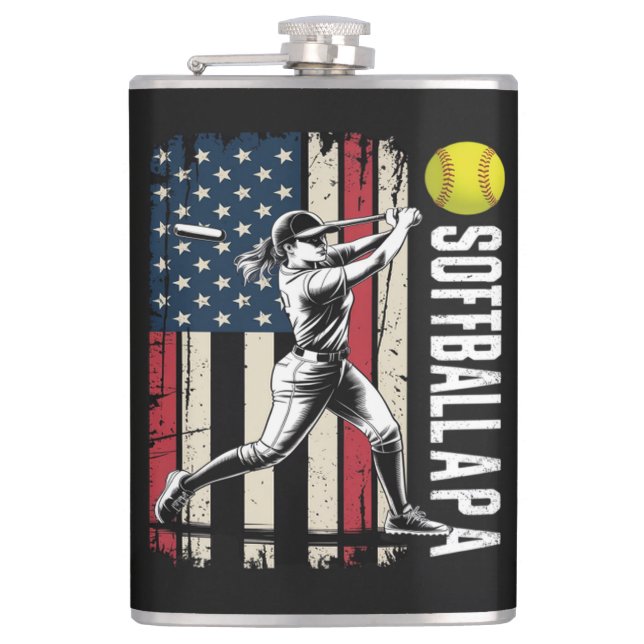 Petaca Softball Papá Bandera Americana EEUU (Anverso)