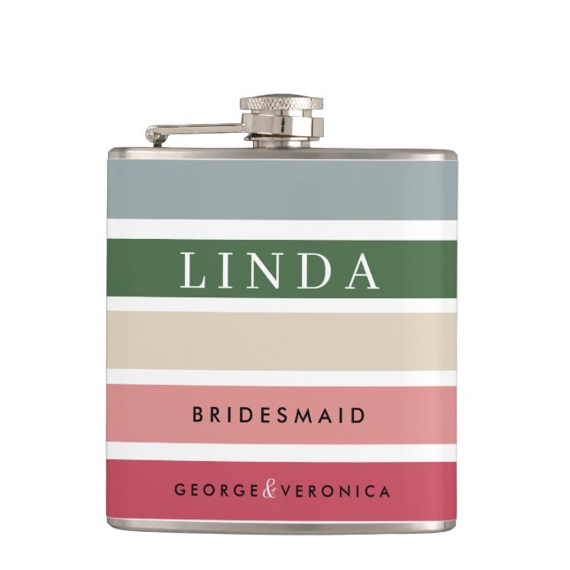 Petaca Sombras rosas Novias de la dama Hip Flask | Boda p (Anverso)