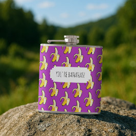 Petaca ¡Son bananas! Patrón de banano amarillo pelado