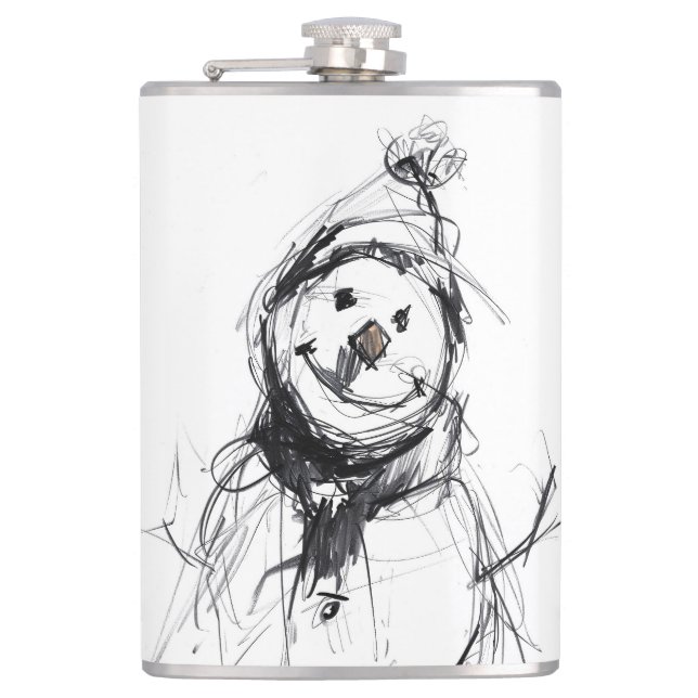 Petaca Sonriente Happy Snowman Vinyl Wrapped Flask (Anverso)