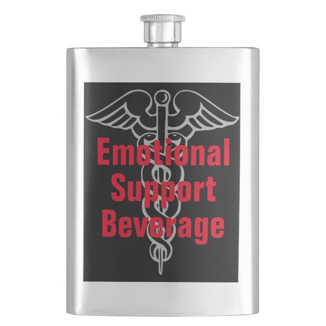 Petaca Soporte Emocional Bebida Funny Flask Liquor (Anverso)