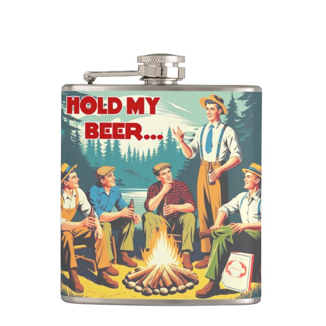 Petaca Sostener mi acampada de cerveza (Anverso)