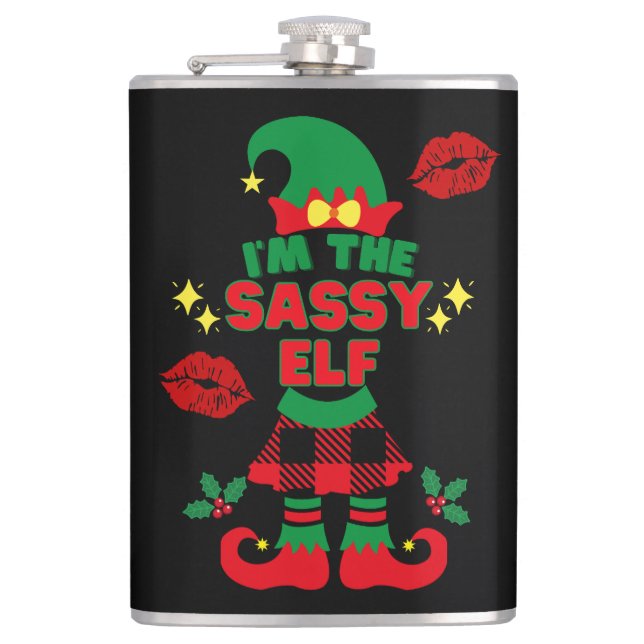 Petaca Soy el Navidad de Sassy Elf Funny (Anverso)