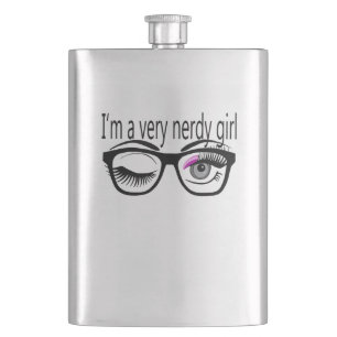 Petaca Soy un Chica muy nervioso con sombra de ojos rosad
