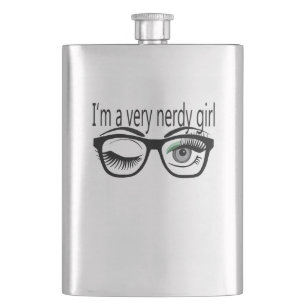 Petaca Soy un Chica muy nervioso con sombra de ojos verde