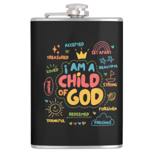 Petaca Soy un Niño de Dios Cristiano Retro Jesús Fe De