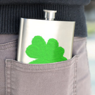 Petaca Sparkly shamrock afortunado clover St. Patrick's D